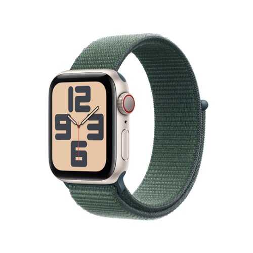 Rent to own Apple Watch SE (GPS+Cellular) 40mm Aluminum Case with Lake Green Sport Loop - Starlight