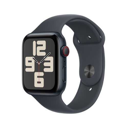 Rent to own Apple Watch SE (GPS+Cellular) 44mm Aluminum Case with Midnight Sport Band - S/M - Midnight