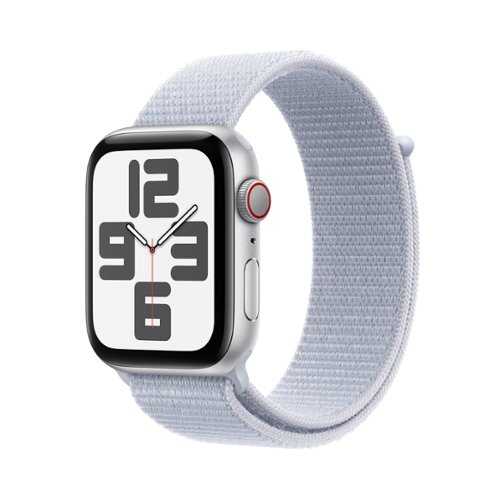 Rent to own Apple Watch SE (GPS+Cellular) 44mm Aluminum Case with Blue Cloud Sport Loop - Silver