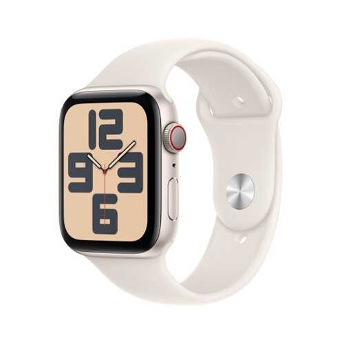 Rent to own Apple Watch SE (GPS+Cellular) 44mm Aluminum Case with Starlight Sport Band - M/L - Starlight