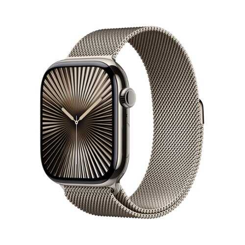 Rent to own Apple Watch Series 10 (GPS+Cellular) 46mm Titanium Case with Natural Milanese Loop - S/M - Natural