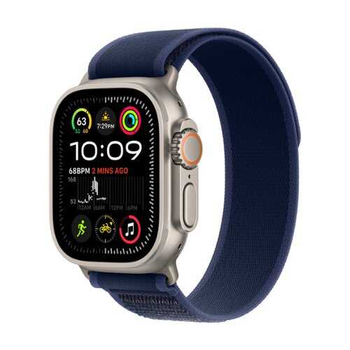 Rent to own Apple Watch Ultra 2 (GPS+Cellular) 49mm Titanium Case with Blue Trail Loop - S/M - Natural