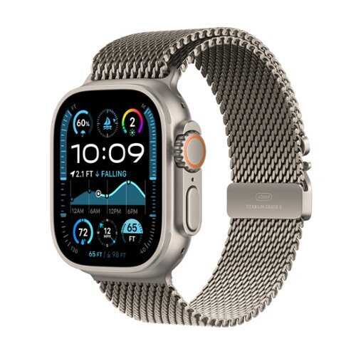 Rent to own Apple Watch Ultra 2 (GPS+Cellular) 49mm Titanium Case with Natural Titanium Milanese Loop - Small - Natural