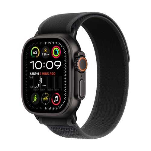 Rent to own Apple Watch Ultra 2 (GPS+Cellular) 49mm Titanium Case with Black Trail Loop - S/M - Black