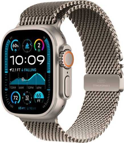 Rent to own Apple Watch Ultra 2 (GPS+Cellular) 49mm Titanium Case with Natural Titanium Milanese Loop - Large - Natural