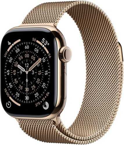 Rent to own Apple Watch Series 11 (GPS+Cellular) 42mm Titanium Case with Gold Milanese Loop - Gold - (2025)