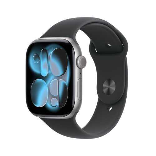 Rent to own Apple Watch Series 11 (GPS+Cellular) 46mm Space Gray Aluminum Case with Black Sport Band - M/L - Space Gray - (2025)