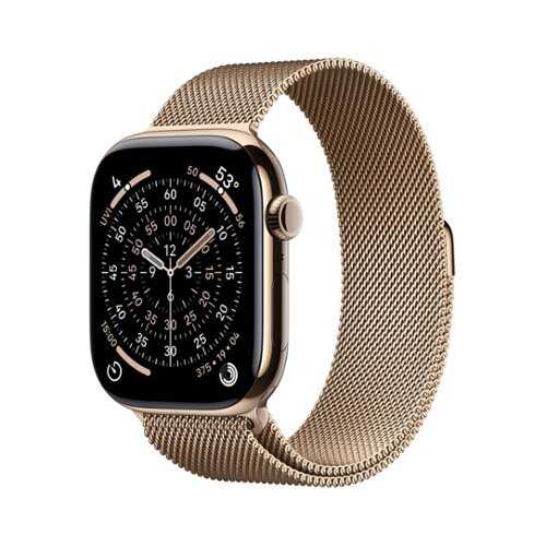 Rent to own Apple Watch Series 11 (GPS+Cellular) 46mm Gold Titanium Case with Gold Milanese Loop - M/L - Gold - (2025)