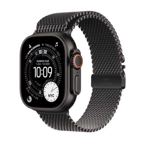 Rent to own Apple Watch Ultra 3 (GPS+Cellular) 49mm Black Titanium Case with Black Titanium Milanese Loop - Small - Black - (2025)