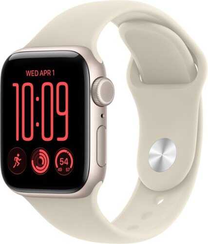 Rent to own Apple Watch SE 3 (GPS + Cellular) 40mm Aluminum Case with Sand Sport Band - S/M - Starlight - (2026)