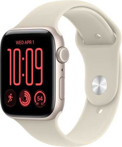 Rent to own Apple Watch SE 3 (GPS + Cellular) 44mm Aluminum Case with Sand Sport Band - S/M - Starlight - (2026)