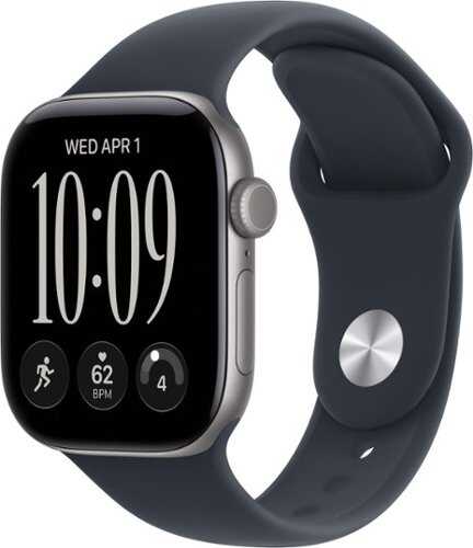 Rent to own Apple Watch Series 12 (GPS + Cellular) 42mm Aluminum Case with Navy Blue Sport Band - S/M - Space Gray - (2026)