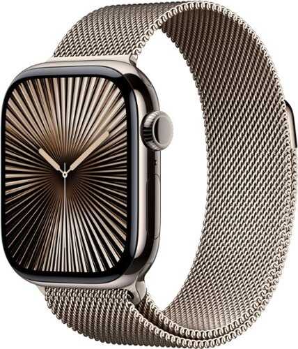 Rent to own Apple Watch Series 10 (GPS+Cellular) 42mm Titanium Case with Natural Milanese Loop - Natural (AT&T)