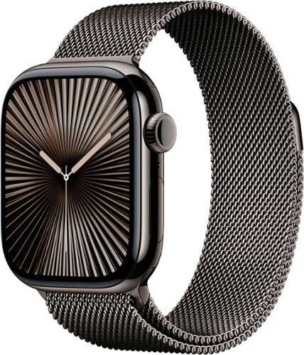 Rent to own Apple Watch Series 10 (GPS+Cellular) 42mm Titanium Case with Slate Milanese Loop - Slate (AT&T)