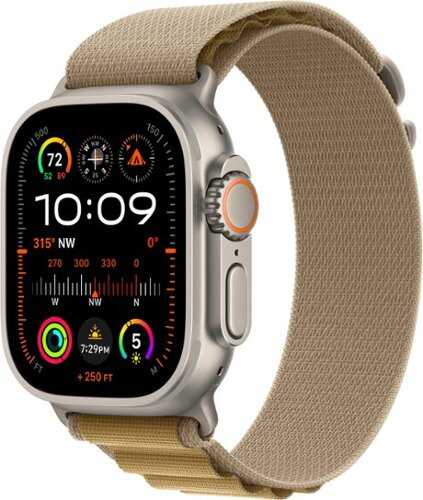 Rent to own Apple Watch Ultra 2 (GPS+Cellular) 49mm Titanium Case with Tan Alpine Loop - Medium - Natural (AT&T)