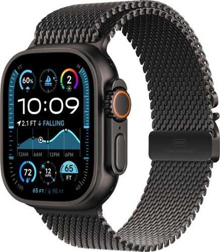 Rent to own Apple Watch Ultra 2 (GPS+Cellular) 49mm Titanium Case with Black Titanium Milanese Loop - Medium - Black (AT&T)