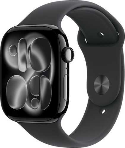 Rent to own Apple Watch Series 11 (GPS+Cellular) 46mm Aluminum Case with Black Sport Band - M/L - Jet Black (AT&T) - (2025)