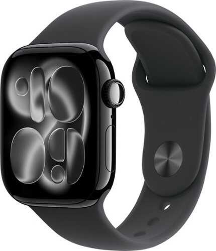 Rent to own Apple Watch Series 11 (GPS+Cellular) 42mm Aluminum Case with Black Sport Band - S/M - Jet Black (AT&T) - (2025)