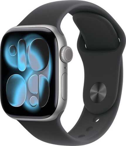 Rent to own Apple Watch Series 11 (GPS+Cellular) 42mm Aluminum Case with Black Sport Band - S/M - Space Gray (AT&T) - (2025)