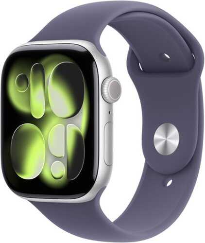 Rent to own Apple Watch Series 11 (GPS+Cellular) 46mm Aluminum Case with Purple Fog Sport Band - M/L - Silver (AT&T) - (2025)