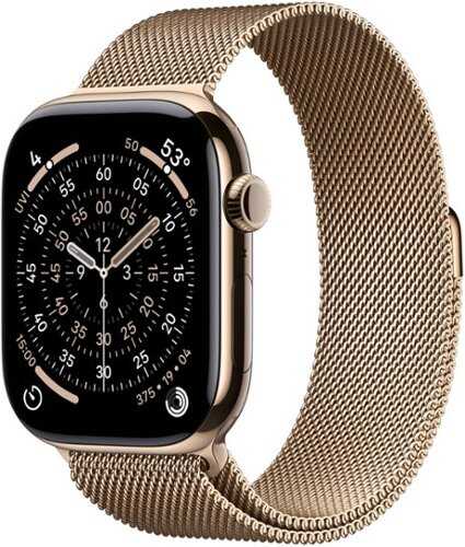 Rent to own Apple Watch Series 11 (GPS+Cellular) 46mm Titanium Case with Gold Milanese Loop - S/M - Gold (AT&T) - (2025)