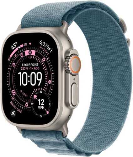Rent to own Apple Watch Ultra 3 (GPS+Cellular) 49mm Titanium Case with Light Blue Alpine Loop - Small - Natural (AT&T) - (2025)
