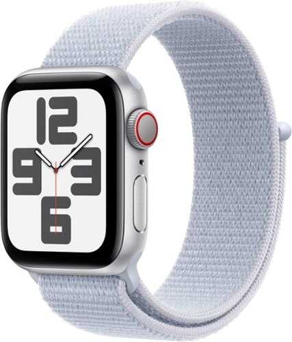 Rent to own Apple Watch SE (GPS+Cellular) 40mm Aluminum Case with Blue Cloud Sport Loop - Silver (Verizon)