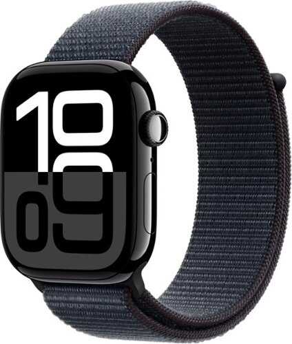 Rent to own Apple Watch Series 10 (GPS+Cellular) 46mm Aluminum Case with Ink Sport Loop - Jet Black (Verizon)