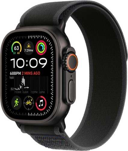 Rent to own Apple Watch Ultra 2 (GPS+Cellular) 49mm Titanium Case with Black Trail Loop - S/M - Black (Verizon)