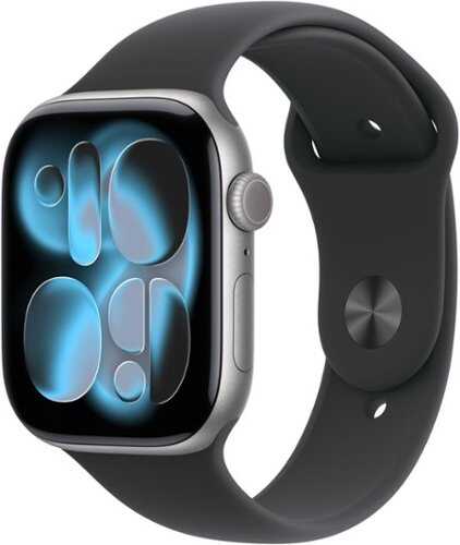 Rent to own Apple Watch Series 11 (GPS+Cellular) 46mm Aluminum Case with Black Sport Band - S/M - Space Gray (Verizon) - (2025)