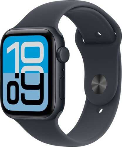 Rent to own Apple Watch SE 3 (GPS+Cellular) 44mm Aluminum Case with Midnight Sport Band - M/L - Midnight (Verizon) - (2025)