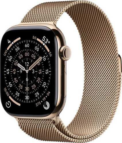Rent to own Apple Watch Series 11 (GPS+Cellular) 46mm Titanium Case with Gold Milanese Loop - M/L - Gold (Verizon) - (2025)