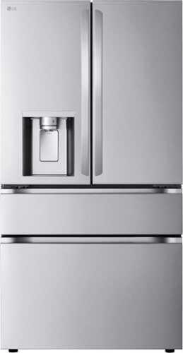 Rent To Own - LG - 24.5 Cu. Ft. 4-Door French Door Counter-Depth Smart Refrigerator with Full-Convert Drawer - Stainless Steel