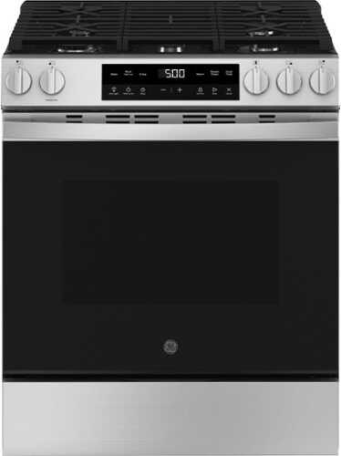 Rent to own GE - 5.3 Cu. Ft. Slide In Gas Range with Steam Cleaning and Crisp Mode - Stainless Steel