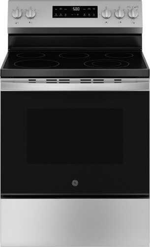 Rent to own GE - 5.3 Cu. Ft. Freestanding Electric Range with Self-Clean and Steam Cleaning Option and Crisp Mode - Stainless Steel