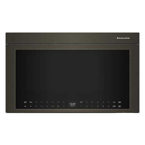 Rent to own KitchenAid - 1.1 Cu. Ft. Convection Flush Built-In Over-the-Range Microwave with Air Fry Mode - Black Stainless Steel