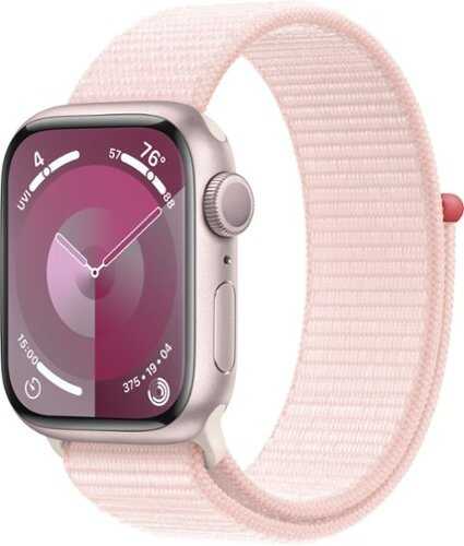 Rent to own Apple Watch Series 9 GPS 41mm Aluminum Case with Light Pink Sport Loop - Pink