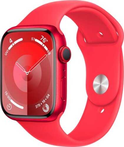Rent to own Apple Watch Series 9 GPS 45mm Aluminum Case with (PRODUCT)RED Sport Band  (Medium/Large) - (PRODUCT)RED