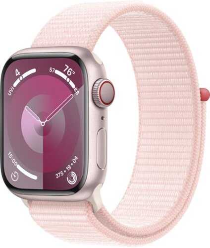 Rent to own Apple Watch Series 9 GPS + Cellular 41mm Aluminum Case with Light Pink Sport Loop - Pink