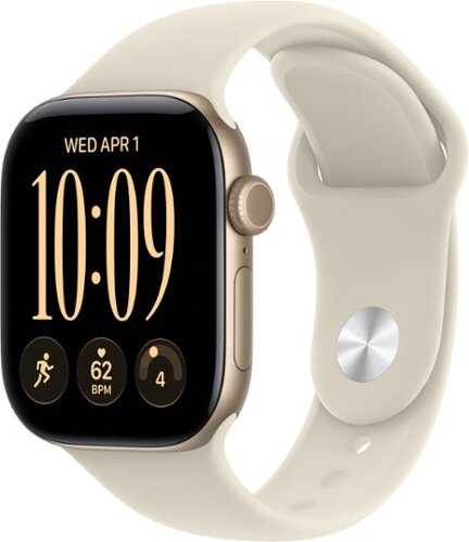 Rent to own Apple Watch Series 12 (GPS + Cellular) 42mm Aluminum Case with Sand Sport Band - M/L - Light Gold - (2026)