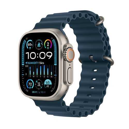 Rent to own Apple Watch Ultra 2 GPS + Cellular 49mm Titanium Case with Blue Ocean Band - Titanium