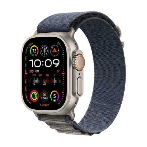 Rent to own Apple Watch Ultra 2 GPS + Cellular 49mm Titanium Case with Blue Alpine Loop  (Medium) - Titanium