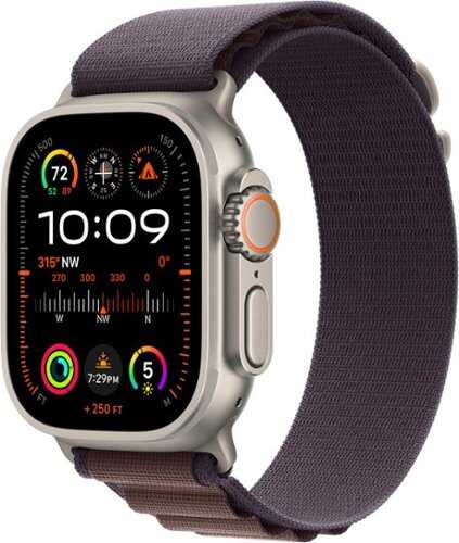Rent to own Apple Watch Ultra 2 GPS + Cellular 49mm Titanium Case with Indigo Alpine Loop  (Small) - Titanium