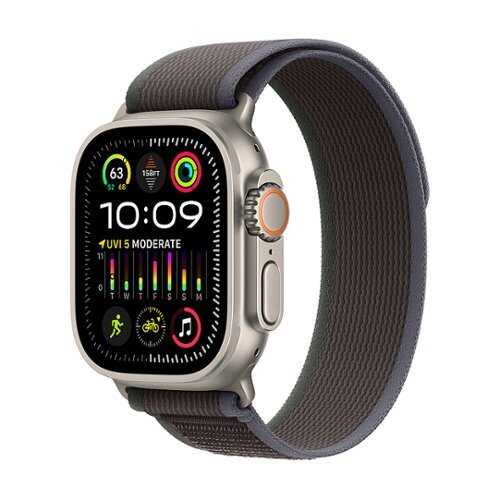 Rent to own Apple Watch Ultra 2 GPS + Cellular 49mm Titanium Case with Blue/Black Trail Loop  (Small/Medium) - Titanium
