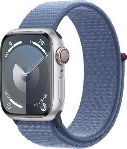 Rent to own Apple Watch Series 9 GPS + Cellular 41mm Aluminum Case with Winter Blue Sport Loop - Silver (AT&T)