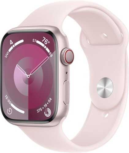 Rent to own Apple Watch Series 9 GPS + Cellular 45mm Aluminum Case with Light Pink Sport Band  (Small/Medium) - Pink (AT&T)