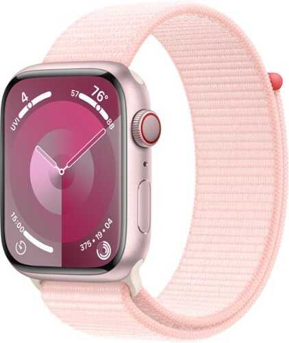 Rent to own Apple Watch Series 9 GPS + Cellular 45mm Aluminum Case with Light Pink Sport Loop - Pink (AT&T)