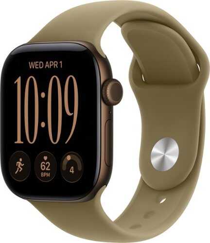 Rent to own Apple Watch Series 12 (GPS + Cellular) 42mm Aluminum Case with Olive Sport Band - S/M - Dark Bronze (AT&T) - (2026)