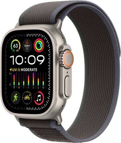Rent to own Apple Watch Ultra 2 GPS + Cellular 49mm Titanium Case with Blue/Black Trail Loop  (Medium/Large) - Titanium (AT&T)