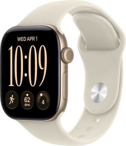 Rent to own Apple Watch Series 12 (GPS + Cellular) 42mm Aluminum Case with Sand Sport Band - S/M - Light Gold (Verizon) - (2026)